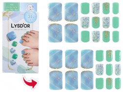LYSD’OR squirrel doll semi-cure gel nails for toenails Jean Blue Claire 31 pieces