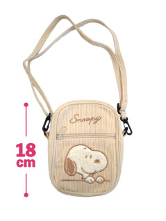 スヌーピー　サガラ刺繍コーデュロイポシェット　Ｂ