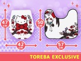 【抓樂霸限定】三麗鷗角色 衛生間墊子套裝 Hello Kitty 和風花花