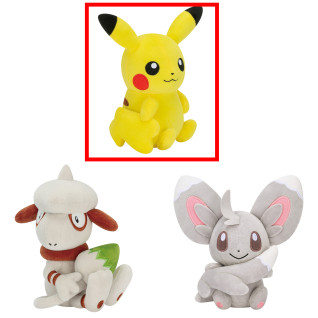 ポケットモンスター　しっぽみてみて！ぬいぐるみ～ピカチュウ（メスのすがた）・ドーブル・チラーミィ～　Ａ