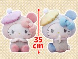 三麗鷗 熊貓Hello Kitty 治愈色貝雷帽玩偶（特大）