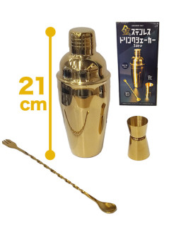 金のステンレスドリンクシェイカー３点セット
