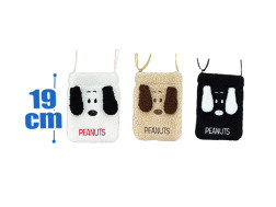 スヌーピーもこもこスマホバッグ