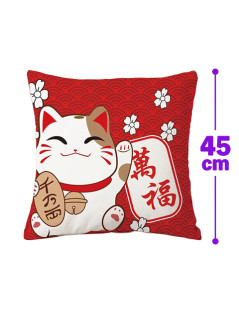 招き猫スクエアクッション　Ａ