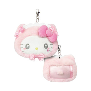 キティフェイスリールパスケース　ねこねこメイド　Ａ