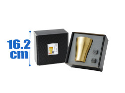 Gold Tumbler & Ice Stone Set