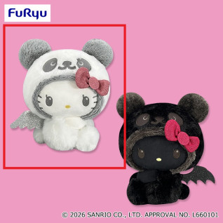 パンダ　ハローキティ　こあくま×てんしＢＩＧぬいぐるみ　Ａ