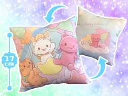 トレバ限定　トレタとおともだち　クッション　～ふわかわレインボー～