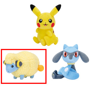 ポケットモンスター　しっぽみてみて！ぬいぐるみ～ピカチュウ・メリープ・リオル～　Ｂ