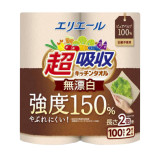 エリエール　超吸収キッチンタオル　無漂白　１００カット　２Ｒ