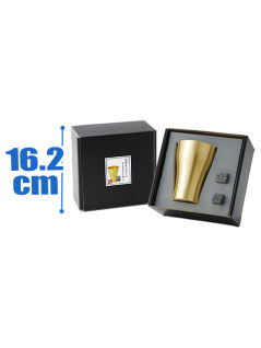 Gold Tumbler & Ice Stone Set