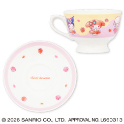 サンリオキャラクターズ　いちごみるくメルトティーカップ＆ソーサー