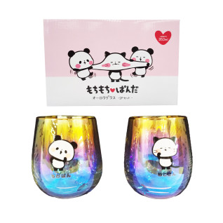 麻糬貓熊 極光玻璃杯2P組