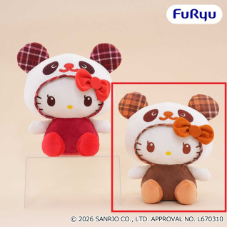 パンダ ハローキティ タータンチェックBIGぬいぐるみ B