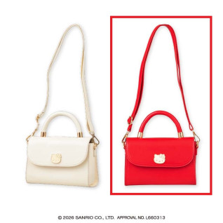 ハローキティ　持ち手付きロングストラップショルダープレートバッグ　Ａ