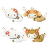 キティミニフェイスガマグチポーチ　ほうじ茶