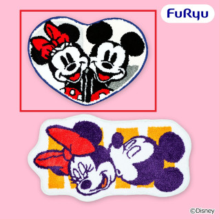 ミッキーマウス＆ミニーマウス　なかよし　ダイカットタフトマット　Ａ