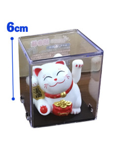 ソーラー招き猫（ホワイト＆ゴールド）　Ａ