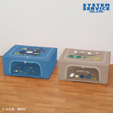 お文具といっしょ　クリア窓付き薄型収納ボックス