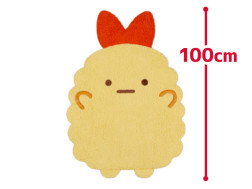 すみっコぐらし　ビッグダイカットラグ　えびふらいのしっぽ