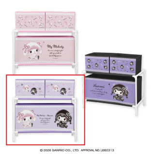 マイメロディ♡クロミ　月夜のメロクロ３ボックス付き収納ケース　Ｃ
