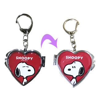 スヌーピーハートミラーキーホルダー　Ａ