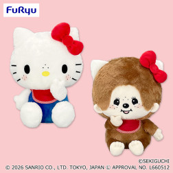モンチッチ×ハローキティ　おそろいＢＩＧぬいぐるみ