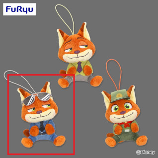 ズートピア　ＷＥ　ＬＯＶＥ　ＹＯＵ！　-Ｎｉｃｋ　Ｗｉｌｄｅ-　こてっとぺったんミニ　マスコット　Ｂ