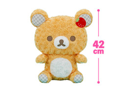 リラックマ　パリのいちご　ローズチェックぬいぐるみＸＬ　プレミアム　リラックマ