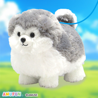 Kororin Puppy Fluffy Round Walk-With-Leash Gimmick Plushy A