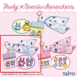 Ｒｏｄｙ×サンリオキャラクターズ　スカーフ付きチャームポーチ　Ｂ