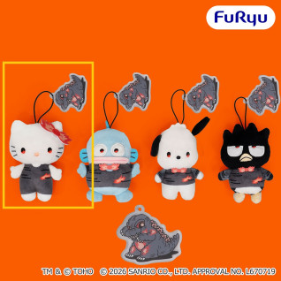 ゴジラ・サンリオキャラクターズ　アクリルチャーム付きマスコット　Ａ