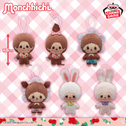 モンチッチ　お花柄ぬいぐるみちゃーむ
